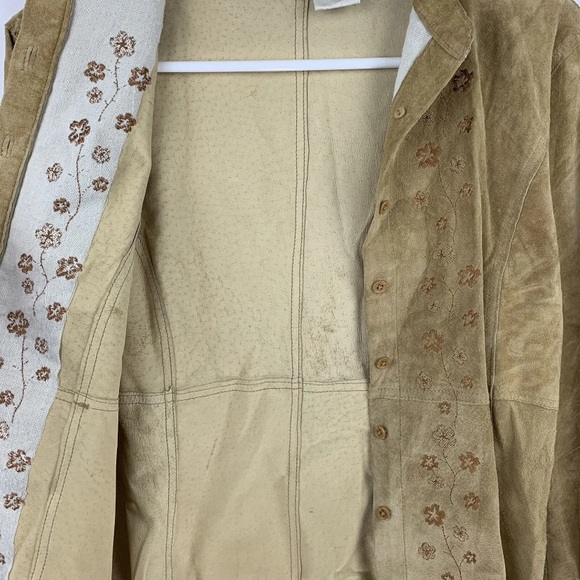 Clifford & Wills Jacket Blazer Tan Genuine Suede Button Down Western Cowgirl - Picture 4 of 8